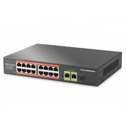 HADRON HDX1442 AI PoE Switch 16 Port 2 Uplink 1 SFP Gigabit 210W Siyah