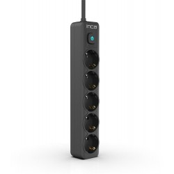 INCA IPW-44SY 5li Akım Korumalı Led Tuşlu Priz 1,5Mt Siyah