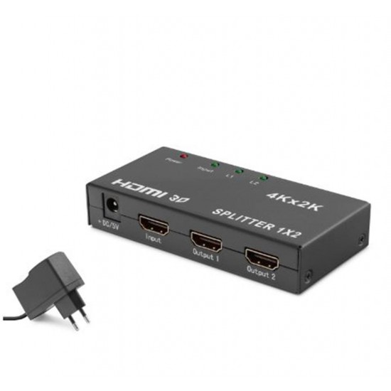 HADRON HDX1295 HDMI Splitter 4K 3D 1 In 2 Out - Siyah