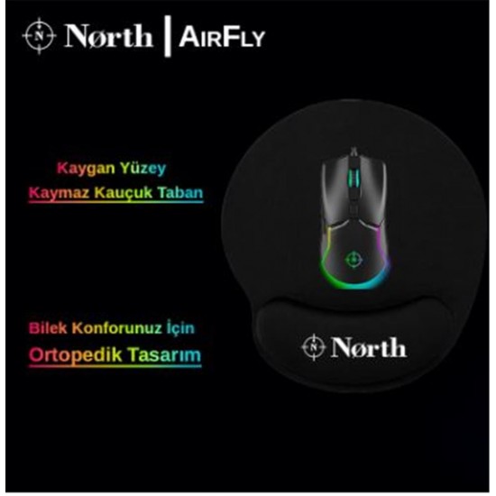 North Airfly Premium Quality Bilek Destekli Gaming Mousepad