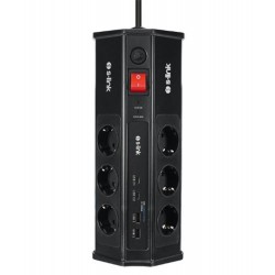 S-link PRZ03 PrizHive 3M 630 Joule 1.5mm 2 USB 2 TypeC 2.4A-5V 500V 6000V 6lı Akım Korumalı Priz