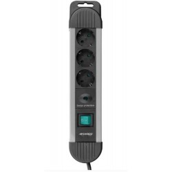 S-link SPGKS03 1.5m 3G1.5mm2 900 Joule 3Lü Akım Kor. Gri Priz Çoklayıcı