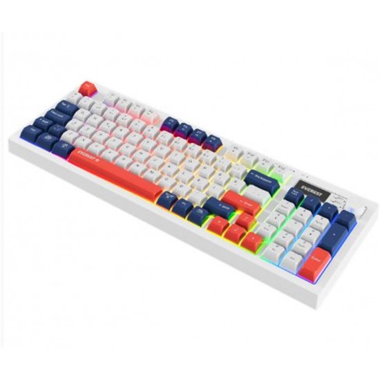 Everest KB-85 SILENT PRO Kablosuz Beyaz-Mavi-Kırmızı SESSİZ RGB Wireless 2.4Ghz Q  Oyuncu Klavyesi