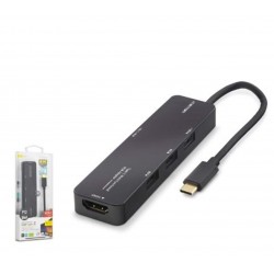 iETOP TUH305 Type-C 3.2 Gen1 Combo Hub PD HDMI 4K 5 Port 5 Gbps Siyah