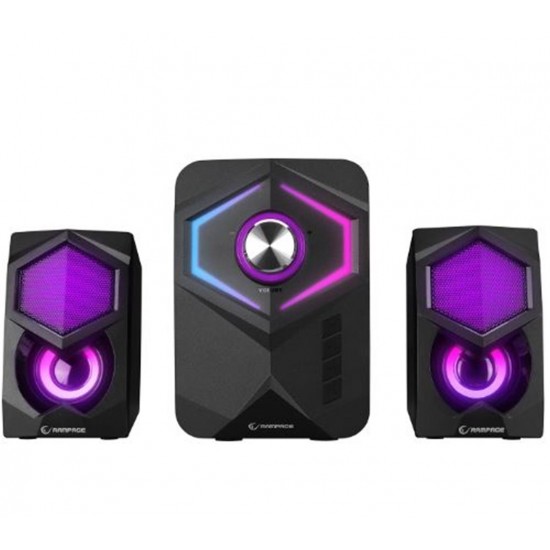 Rampage RMS-175BT 2+1 5W-2 Bluetooth+USB-TF-FM Rainbow Aydınlatmalı Gaming Hoparlör