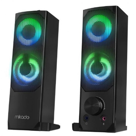 Mikado MD-S102 2.0 3Wx2CH RGB Ledli Siyah USB Soundbar Speaker Hoparlör