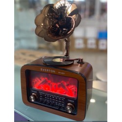 Everton Rt-651  -Usb-Tf-Am-Fm-Sw-Blue-Connect-Tws-Usb Şarj Nostaljik Radyo Alev Işıklı