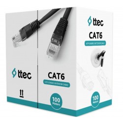 Ttec KBL-CAT6-23CCA-OUT100S Dış Mekan Siyah 100 metre Kablo