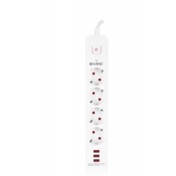S-link SPG403U 1.5m 1.5mm 100 yüzde  Bakır 750 Joule 3 Usb 5V2.4A 4lü Anahtarlı Akım Korumalı Priz