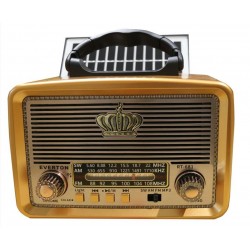 Everton RT-681  Solarlı,Ledli, Şarjlı Nostaljik Radyo (FM-AM-SW-USB-TF)