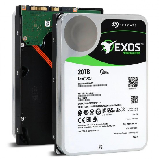 Seagate 20TB Exos X20 ST20000NM007D 3.5 7200 512e 7-24 Nas Sata Sabit Disk (Boğaziçi Garantili)