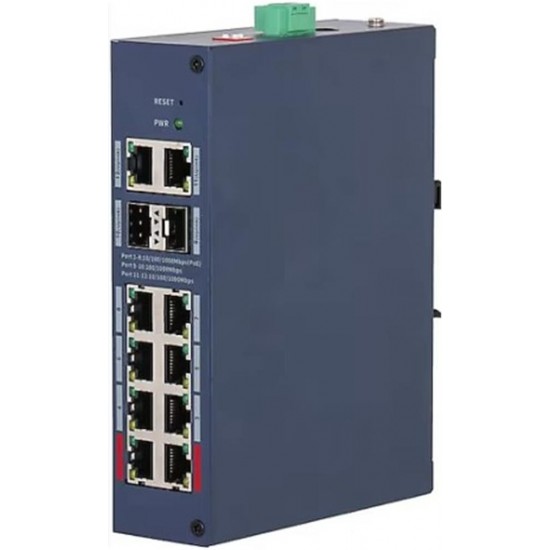 Dahua CHS4212-8GT-110 8 Port Gigabit PoE 110W 2 Port Uplink 2 Port SFP Cloud Yönetilebilir Switch