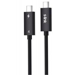 S-link SL-TC401 Thunderbolt 4.0 1m 8k 60Hz PD100W TypeC to TypeC 40Gbps Hızlı Data Kablosu