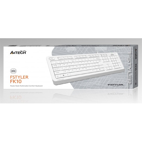 A4 Tech Fk10 Q Usb Fsytyler Beyaz Tr Fn-Mmedya Klavye