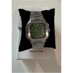 Swiss Plus Man Watch Premium Seri Model-7 RS23146 Green-Silver(Kol Saati)