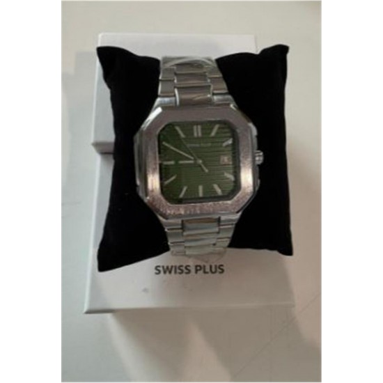 Swiss Plus Man Watch Premium Seri Model-7 RS23146 Green-Silver(Kol Saati)