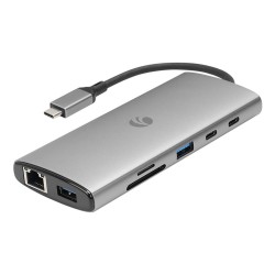 Vcom CUE68 Type-C To 2-HDMI(4K@60Hz)+G LAN+2-USB 3.0+2-Type-C(10Gb)+SD TF+PD3.0 100W Çoklayıcı