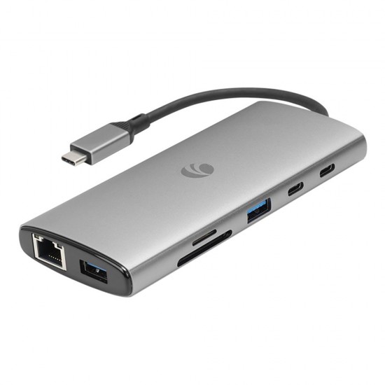 Vcom CUE68 Type-C To 2-HDMI(4K@60Hz)+G LAN+2-USB 3.0+2-Type-C(10Gb)+SD TF+PD3.0 100W Çoklayıcı