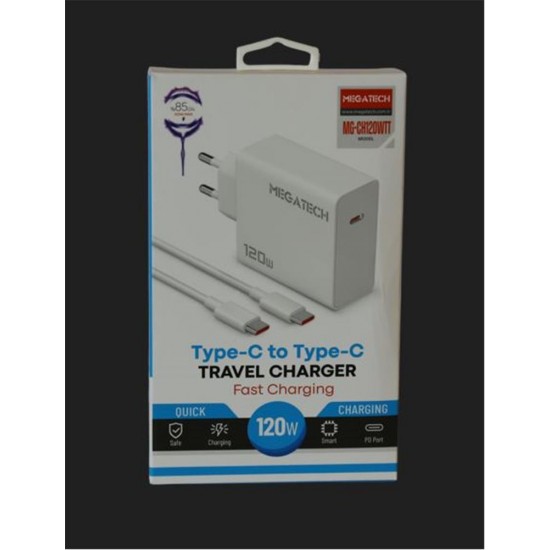 Megatech (MG-CH120WTT) 120W Type-C To Type-C Şarj Aleti