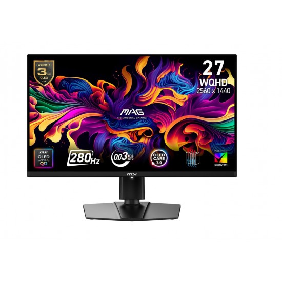 Msi 27 Mag 274QP QD-OLED X24 240Hz 0.03ms HDMI DP Premium HDR Pivot WQHD QD-OLED Gaming Monitör