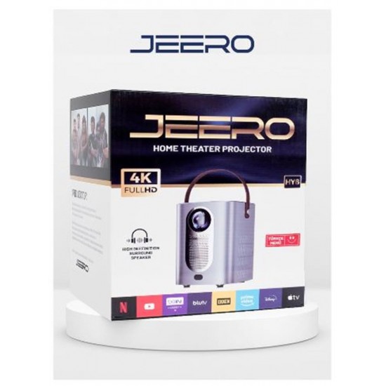 JEERO HY6 4K HOME THEATER4K  PROJEKTÖR (HİSİLİCON 325-QUAD-CORE A53-ANDROID)