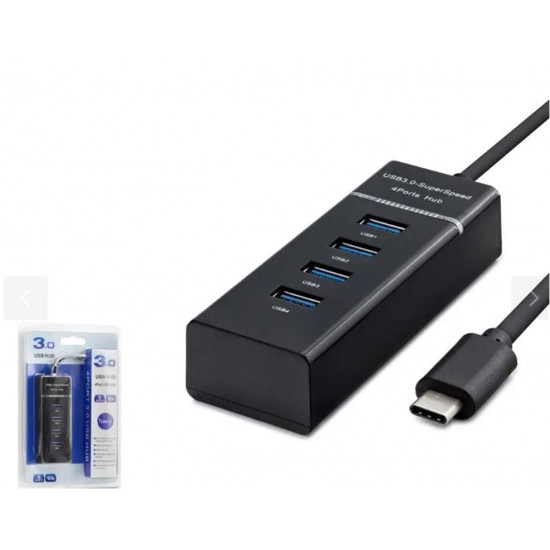HADRON HDX7045 Type-C 3.0 Hub 4 Port 5 Gbps Siyah