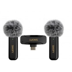 Snopy SN-MW80 Siyah 2 Mikrofonlu Kablosuz Type-c Yaka Mikrofonu