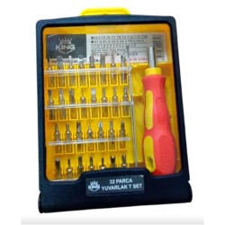 Real Kıng Yuvarlak Tornavida Set Kare 32 Parça Tdr-472