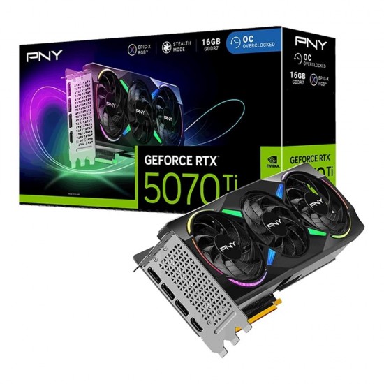 PNY GeForce RTX5070Ti VCG5070T16TFXXPB1-O GDDR7 16GB ARGB OC DisplayPort HDMI Siyah Ekran Kartı