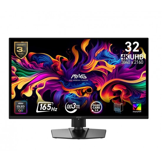 Msi 31.5 322UP QD-OLED E16 3840x2160 UHD 165Hz 0.03 ms HDMI DP Type-C True Black 400 Gaming Monitör