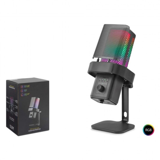 HADRON M6B Gaming RGB Masaüstü Mikrofon Type-C 192kHz 24Bit Siyah