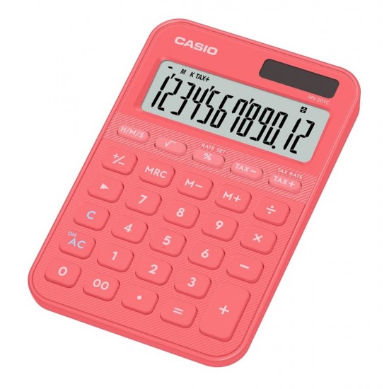 Casio MS-20YC-CL 12 Hane Pembe Masa Üstü Hesap Makinesi