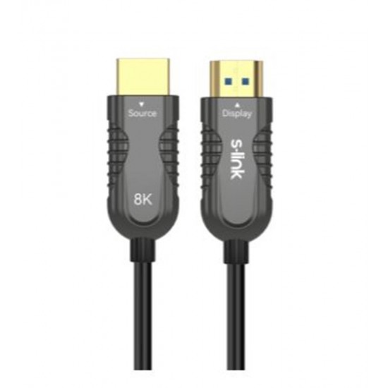 S-link SL-HM8K030 HDMI TO HDMI 30m v2.1 8K60 HZ 4K 120HZ Fiber Kablo