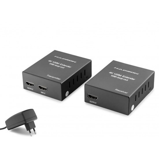 Hadron Hdx1368 120M Hdmi Extender Loop Out 4K  Siyah