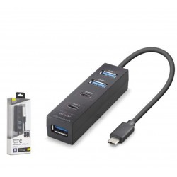 iETOP TU0529 Type-C 3.2 Gen1 Hub 4 Port 5 Gbps 80 cm Siyah