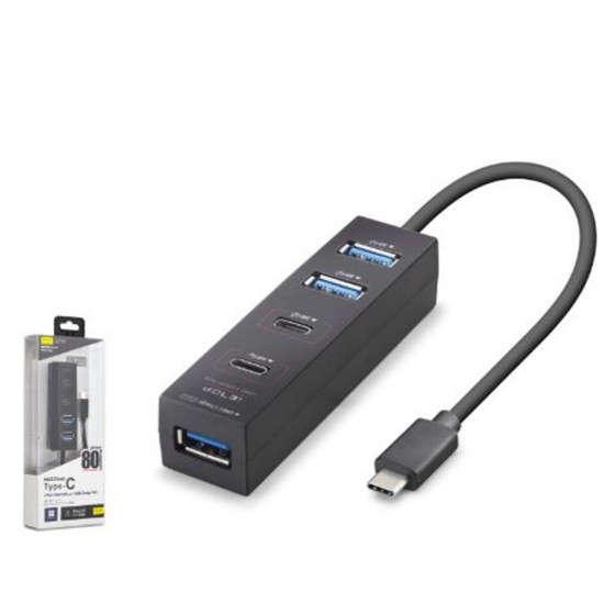 iETOP TU0529 Type-C 3.2 Gen1 Hub 4 Port 5 Gbps 80 cm Siyah