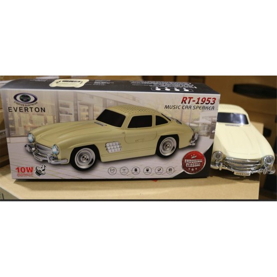 EVERTON RT-1953 Bej Arabalı  Bluetooth Fm-Usb-Tf-Aux Şarjlı Nostaljik Radyo