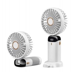Feny FN-F30 Beyaz Kademeli Ultra Sessiz Led Göstergeli Katlanabilir Şarjlı 1200Mah Mini El Fanı