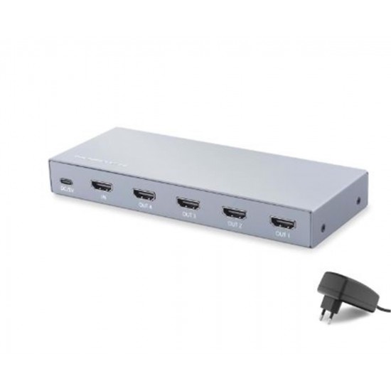 HADRON HDX1432 HDMI Splitter EDID 8K 60 Hz 1 Giriş 4 Çıkış Gri