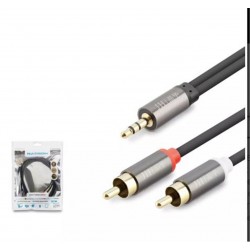 HADRON HDX1067 1.5M  3.5MM TO 2RCA KABLO 2LINE GOLD  SİYAH