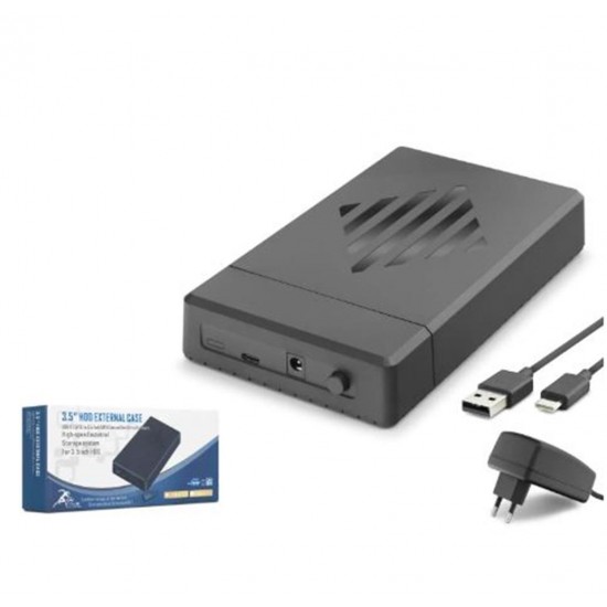 HADRON HDX1794 3.5 İnç SATA HDD Harici Disk Kutusu USB 2.0 Type-C - Siyah