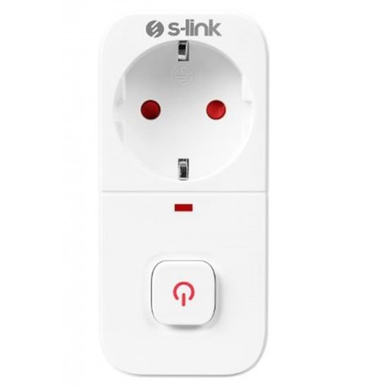 S-link SL-010 16A-250V 750 Joule Anahtarlı Isıya Duyarlı Devre ve Akım Korumalı Tekli Priz