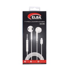 Elba Elb-2706 Beyaz Kulakiçi Type-c Mikrofonlu Kablolu Kulaklık (Ses Kontrol)