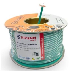 Ersan RG 6-U6 Cu - Cu Class B PVC 500 Metre Yeşil Uydu Kablosu