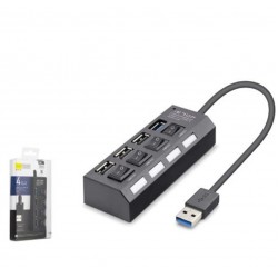 iETOP U3202 USB 3.0 Anahtarlı Hub 4 Port 5 Gbps Siyah