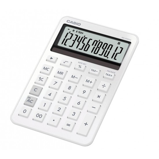 Casio MS-200DQ-WE 12 Hane Beyaz Üstü Hesap Makinesi