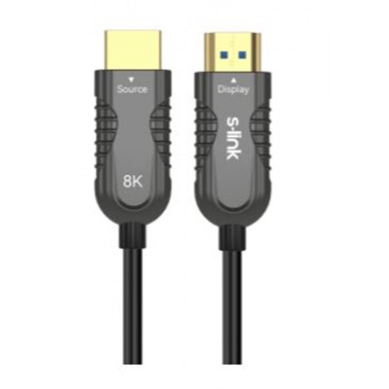 S-link SL-HM8K020 HDMI TO HDMI 20m v2.1 8K60 HZ 4K 120HZ Fiber Kablo