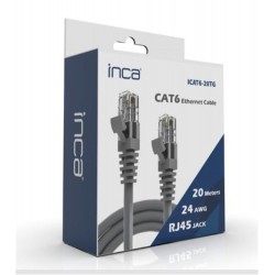 INCA ICAT6-01TG Cat6 1 Metre Gri Kablo