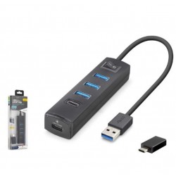 iETOP TU359 USB Type-C 3.2 Gen1 Anahtarlı Hub 4 Port 5 Gbps Siyah