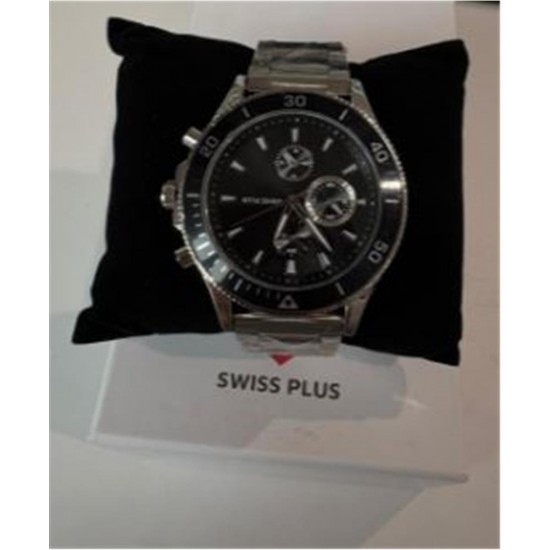 Swiss Plus Man Watch Basic Seri Model-7 ST3504AGS Lüx Black-Silver(Kol Saati)
